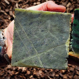 818g Raw Nephrite Jade Carving Slices (R14B785)