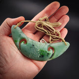 Natural Jade Koru Breastplate Pendant Necklace (N2161)