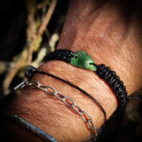 NZ Greenstone Pounamu One Off Macrame Bracelet (1A3-832)