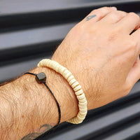 8mm Natural Light Wood Elastic Bracelet