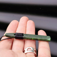 NZ Greenstone Pounamu Toki Pendant Necklace (N204)