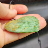 NZ Greenstone Pounamu Heart Pendant Necklace (N399)