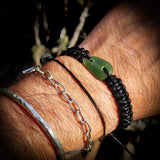 NZ Greenstone Pounamu One Off Macrame Bracelet (1A3-834)