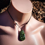 NZ Greenstone Pounamu Tiki Pendant Necklace (N888)