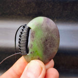 NZ Greenstone Pounamu Oval Plate Pendant Necklace