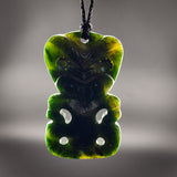 Natural Jade XL Hei Tiki Pendant Necklace (N2295)