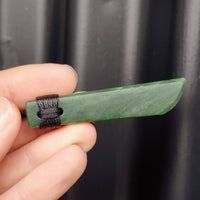 NZ Greenstone Pounamu Toki Pendant Necklace (N177)