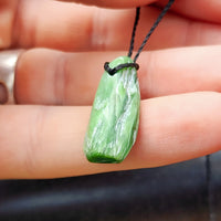 Natural Greenstone Pendant Necklace (AJJC2442)