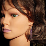 Natural Charoite Drop Hook Earrings (E109)