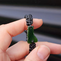 New Zealand Greenstone One Off Macrame Bracelet (1A3-747)