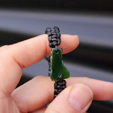 New Zealand Greenstone One Off Macrame Bracelet (1A3-747)