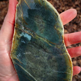 744g Raw Nephrite Jade Carving Slice (R14B671)
