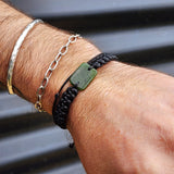 Nephrite Jade / Greenstone One Off Macrame Bracelet (1A3-803)
