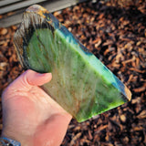 757g Raw Nephrite Jade Carving Slice (R14B704)