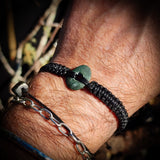 NZ Greenstone Pounamu One Off Macrame Bracelet (1A3-836)