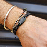 Natural Greenstone One Off Macrame Bracelet (1A3-795)