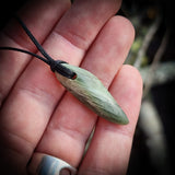 NZ Greenstone Pounamu Natural Freeform Pendant Necklace (N720)