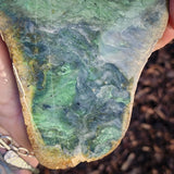 882g Raw Nephrite Jade Carving Slice (R14B683)