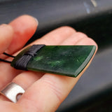 NZ Greenstone Pounamu Toki Pendant Necklace (N366)