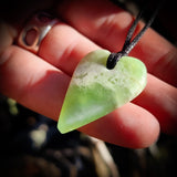 NZ Greenstone Pounamu Heart Pendant Necklace (N815)