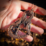 Handmade Copper & Natural Raw Tourmaline Wire Wrap Necklace
