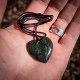 Natural Jade Heart Pendant Necklace (N1209)