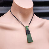 NZ Greenstone Pounamu Toki Pendant Necklace (N413)