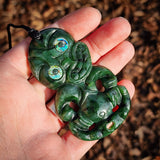 NZ Greenstone Pounamu Tiki Pendant Necklace (N1002)