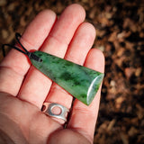 NZ Greenstone Pounamu Toki Pendant Necklace (N915)