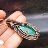 Handmade Copper & Natural Malachite Wire Wrap Necklace