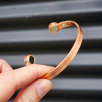 Copper Magnetic Center Lined Bracelet