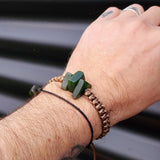 New Zealand Greenstone One Off Macrame Bracelet (1A3-740)