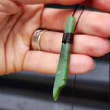 NZ Greenstone Pounamu Toki Pendant Necklace (N156)