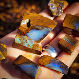 10pcs Raw Australian Boulder Opal Rub Parcel (S14B21)
