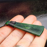 NZ Greenstone Pounamu Toki Pendant Necklace (N411)