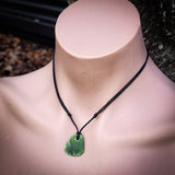 NZ Greenstone Pounamu Natural Freeform Pendant Necklace (N855)
