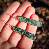 Natural Turquoise Rectangle Hook Earrings (E112)