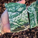627g Raw Nephrite Jade Carving Slices (R14B682)