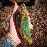 950g Raw Nephrite Jade Carving Slice (R14B738)