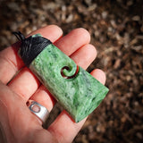Natural Jade Koru Toki Pendant Necklace (N1212)