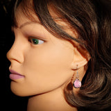 Natural Raw Ruby Irregular Hook Earrings (E113)