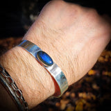Solid 925 Sterling Silver & Natural Labradorite Handmade Cuff Bracelet