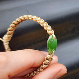 Natural Greenstone One Off Macrame Bracelet (1A3-794)