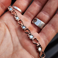 Copper Magnetic Heart Chain Bracelet