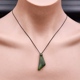 Natural Greenstone Pendant Necklace (AJJC2416)
