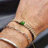 Nephrite Jade / Greenstone One Off Macrame Bracelet (1A3-804)
