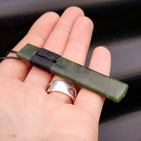 NZ Greenstone Pounamu Toki Pendant Necklace (N241)