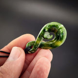 Natural Jade Koru Twist Pendant Necklace (N2227)