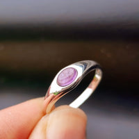 Solid 925 Sterling Silver & Natural Amethyst Signet Ring