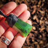 NZ Greenstone Pounamu Toki Pendant Necklace (N949)